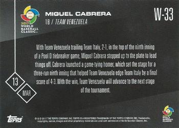 2017 Topps Now - World Baseball Classic #W-33 Miguel Cabrera Back