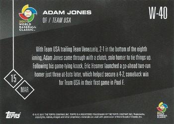 2017 Topps Now - World Baseball Classic #W-40 Adam Jones Back