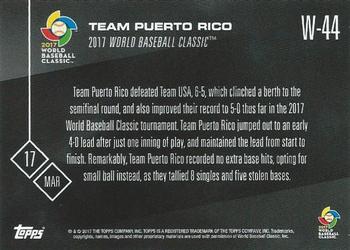 2017 Topps Now - World Baseball Classic #W-44 Team Puerto Rico Back