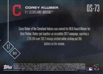2017 Topps Now - Off Season #OS-73 Corey Kluber Back