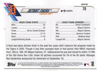 2021 Topps - 582 Montgomery #70 Detroit Tigers Back