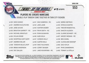2021 Topps - 582 Montgomery #553 Twins® Up The Middle Back