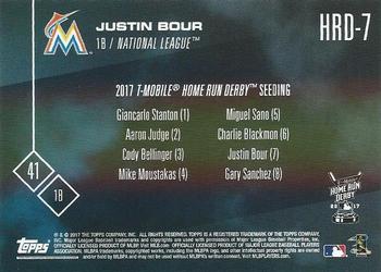 2017 Topps Now - Home Run Derby #HRD-7 Justin Bour Back