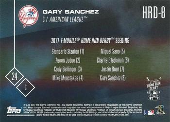 2017 Topps Now - Home Run Derby #HRD-8 Gary Sanchez Back