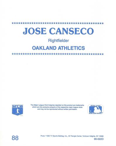 1990 TV Sports Mailbag #88 Jose Canseco Back
