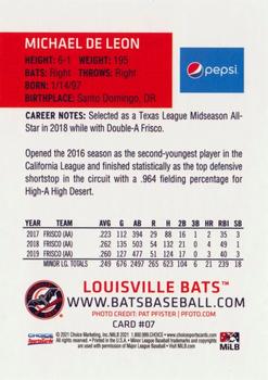 2021 Choice Louisville Bats #07 Michael De Leon Back