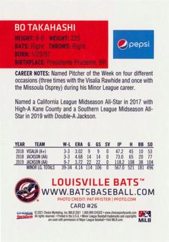 2021 Choice Louisville Bats #26 Bo Takahashi Back