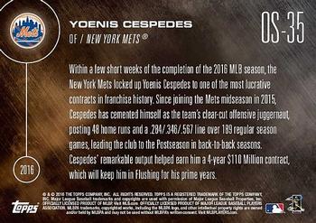 2016 Topps Now - Off Season #OS-35 Yoenis Cespedes Back
