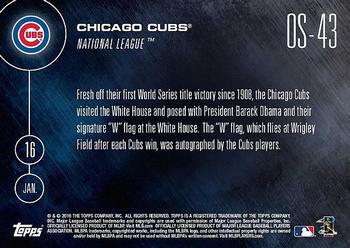 2016 Topps Now - Off Season #OS-43 Chicago Cubs / President Barack Obama Back