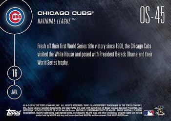 2016 Topps Now - Off Season #OS-45 Chicago Cubs / President Barack Obama Back