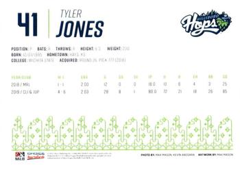 2021 Choice Hillsboro Hops #34 Tyler Jones Back