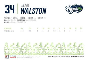 2021 Choice Hillsboro Hops #36 Blake Walston Back