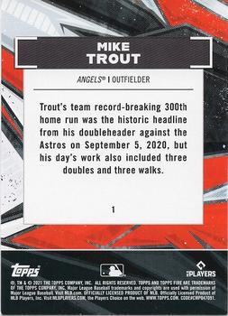 2021 Topps Fire #1 Mike Trout Back