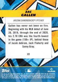 2021 Topps Fire #22 Zac Gallen Back