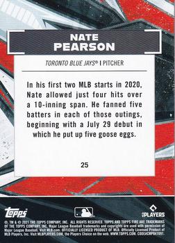 2021 Topps Fire #25 Nate Pearson Back