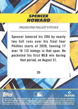 2021 Topps Fire #35 Spencer Howard Back