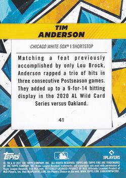 2021 Topps Fire #41 Tim Anderson Back