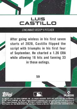 2021 Topps Fire #59 Luis Castillo Back