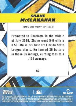 2021 Topps Fire #63 Shane McClanahan Back