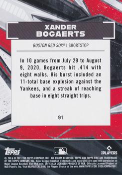 2021 Topps Fire #91 Xander Bogaerts Back