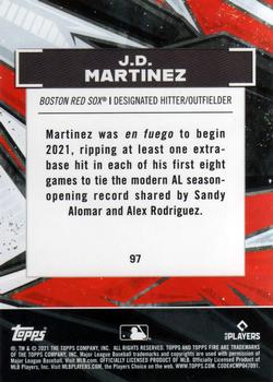 2021 Topps Fire #97 J.D. Martinez Back