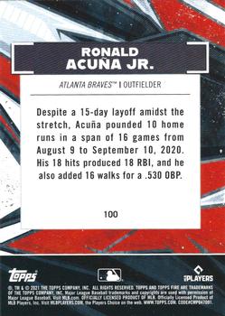 2021 Topps Fire #100 Ronald Acuña Jr. Back