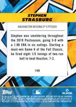 2021 Topps Fire #149 Stephen Strasburg Back