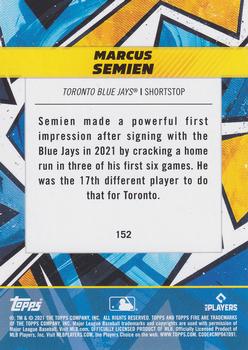 2021 Topps Fire #152 Marcus Semien Back