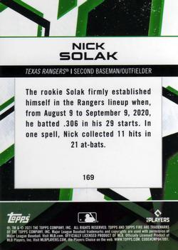 2021 Topps Fire #169 Nick Solak Back
