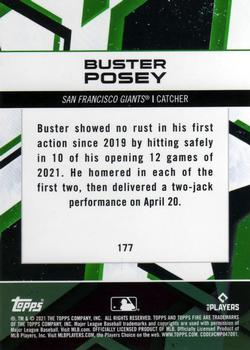 2021 Topps Fire #177 Buster Posey Back