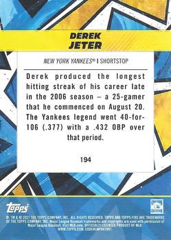 2021 Topps Fire #194 Derek Jeter Back
