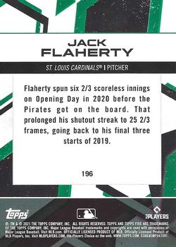 2021 Topps Fire #196 Jack Flaherty Back