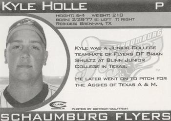 2000 Clark Foodservice Schaumburg Flyers #NNO Kyle Holle Back