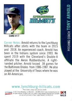 2021 Choice Lynchburg Hillcats #17 Tony Arnold Back
