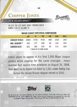 2021 Topps Gold Label - Class 1 Black #66 Chipper Jones Back
