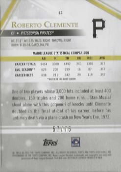 2021 Topps Gold Label - Class 1 Purple #42 Roberto Clemente Back