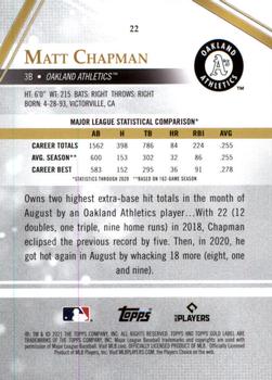 2021 Topps Gold Label - Class 2 #22 Matt Chapman Back