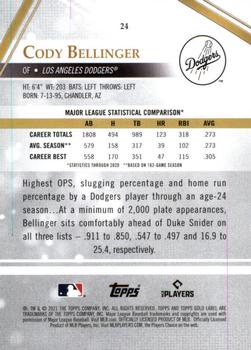 2021 Topps Gold Label - Class 2 #24 Cody Bellinger Back
