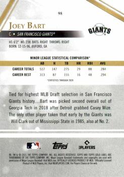 2021 Topps Gold Label - Class 2 #98 Joey Bart Back
