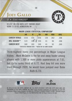 2021 Topps Gold Label - Class 2 Black #18 Joey Gallo Back