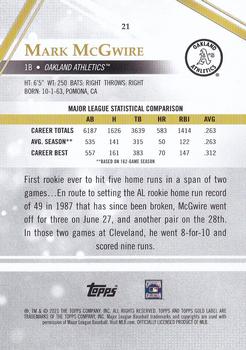 2021 Topps Gold Label - Class 3 #21 Mark McGwire Back