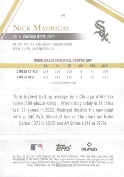 2021 Topps Gold Label - Class 3 #89 Nick Madrigal Back