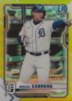 2021 Bowman Chrome - Yellow Refractor #44 Miguel Cabrera Front