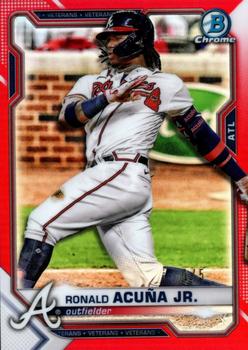 2021 Bowman Chrome - Red Refractor #11 Ronald Acuña Jr. Front