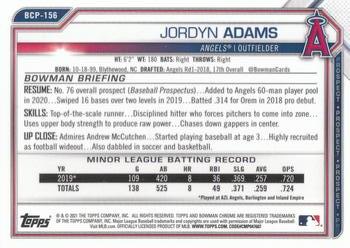 2021 Bowman Chrome - Prospects #BCP-156 Jordyn Adams Back