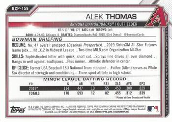 2021 Bowman Chrome - Prospects #BCP-159 Alek Thomas Back