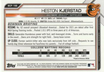 2021 Bowman Chrome - Prospects #BCP-166 Heston Kjerstad Back