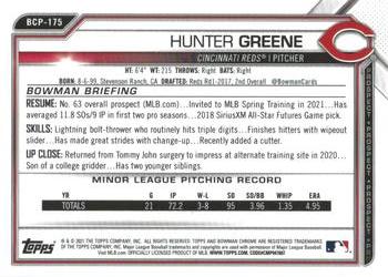 2021 Bowman Chrome - Prospects #BCP-175 Hunter Greene Back