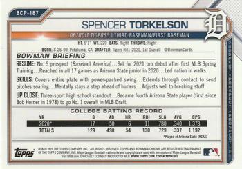 2021 Bowman Chrome - Prospects #BCP-187 Spencer Torkelson Back