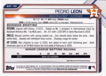 2021 Bowman Chrome - Prospects #BCP-189 Pedro Leon Back